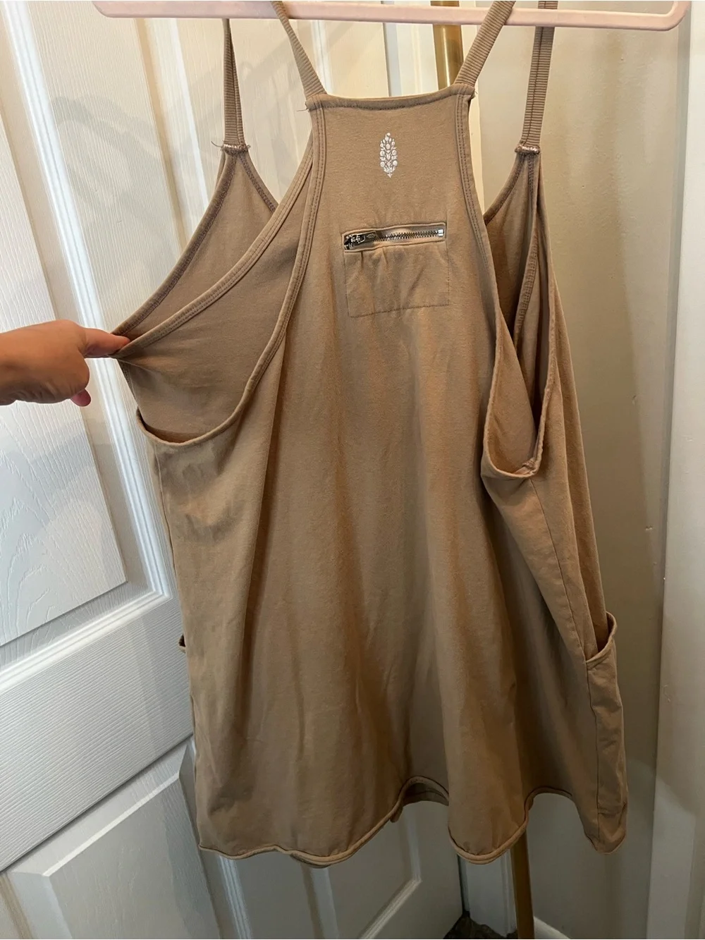 Free People Taupe hot shot romper